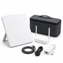 Compact satellite internet terminal with WiFi router, carrying case and power supply